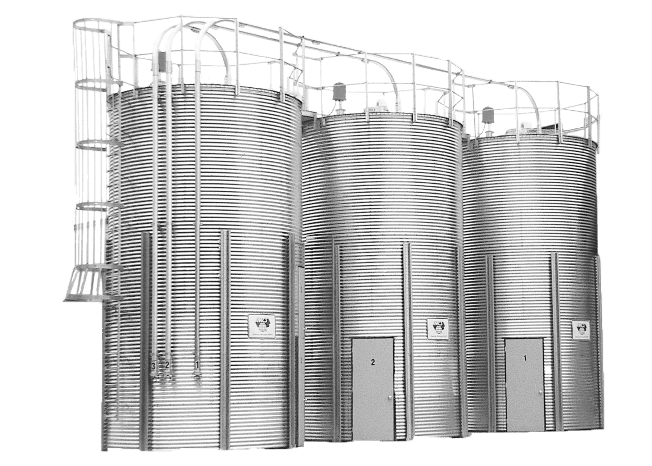 Bolted Galvanized Roof Silos 30°